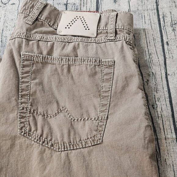 Alberto Pants Mens 34‎ X 29 Modern Fit Stone Travel Golf Chino Lightweight - Picture 1 of 9